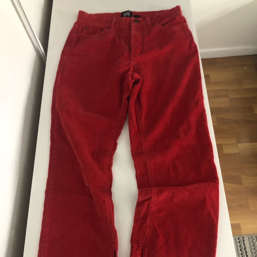Red corduroy pants